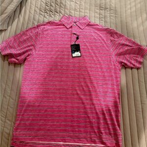 FootJoy Pink Striped Polo Shirt Classic Design